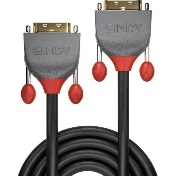 Kabel Lindy DVI-D - DVI-D 0.5m szary (36220)