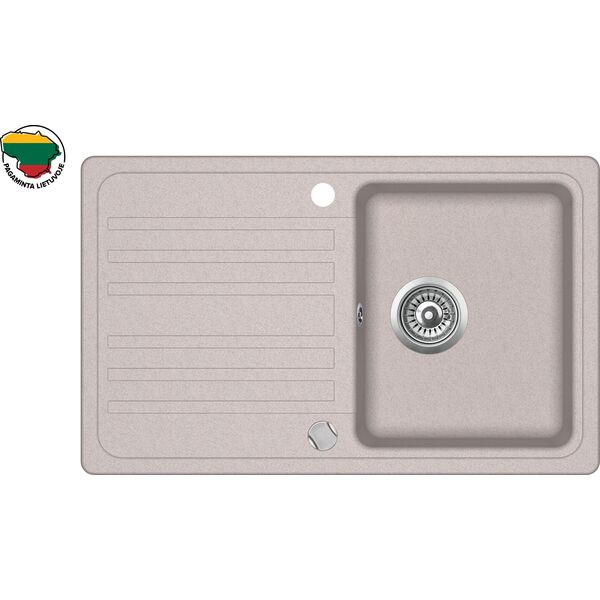 Zlewozmywak Aquasanita Dirbtinio granito virtuvinė plautuvė Aquasanita Notus SQ101, 110 Beige