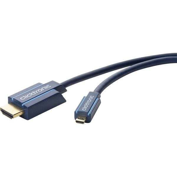 Kabel Clicktronic HDMI Micro - HDMI 2m niebieski (70328)