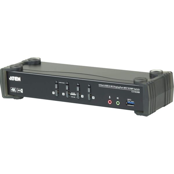 Przełącznik Aten ATEN PRZEŁĄCZNIK KVM CS1924M 4-PORT DISPLAYPORT 4K USB 3.0 MST HUB (CS1924M-AT-G) - KVVATEPRZ0030