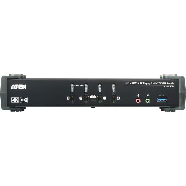 Przełącznik Aten ATEN PRZEŁĄCZNIK KVM CS1924M 4-PORT DISPLAYPORT 4K USB 3.0 MST HUB (CS1924M-AT-G) - KVVATEPRZ0030