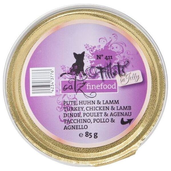 Catz Finefood Filety N.411 Indyk/Kurczak/Jagnięcina tacka 85g