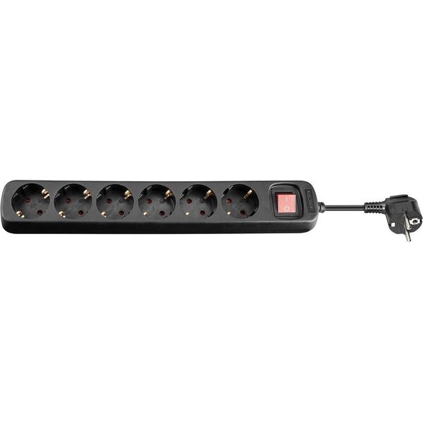 Listwa zasilająca MicroConnect 6 gniazd 1.8 m czarna (GRU006B)