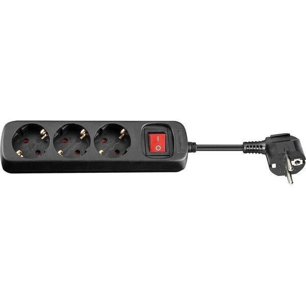 Listwa zasilająca MicroConnect 3 gniazda 3 m czarna (GRU0033B)