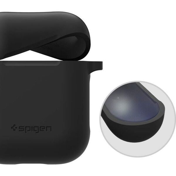 Spigen Etui ochronne Silicone Fit for AirPods 1/2 czarne