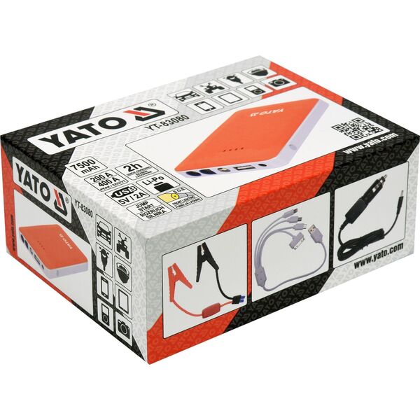 Powerbank Yato YT-83080 7500mAh Biało-czerwony