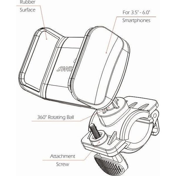 Swissten Uchwyt zaciskowy do roweru S-Grip BCCL1 SW-BKH-BK