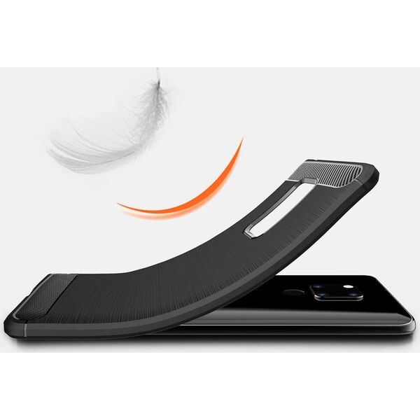 Hurtel Carbon Case elastyczne etui pokrowiec Huawei Mate 20 czarny uniwersalny