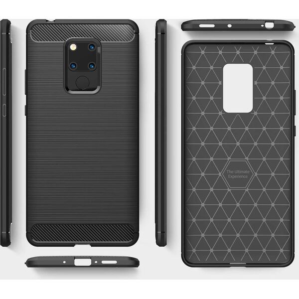 Hurtel Carbon Case elastyczne etui pokrowiec Huawei Mate 20 czarny uniwersalny