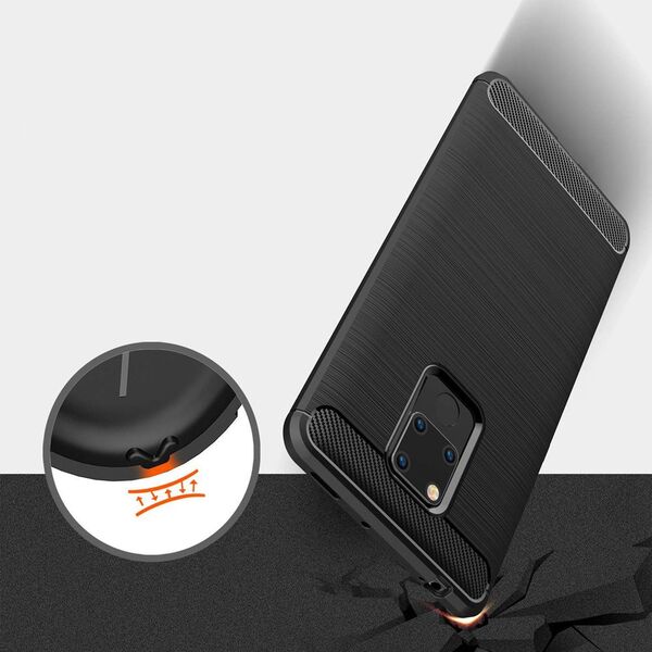 Hurtel Carbon Case elastyczne etui pokrowiec Huawei Mate 20 czarny uniwersalny
