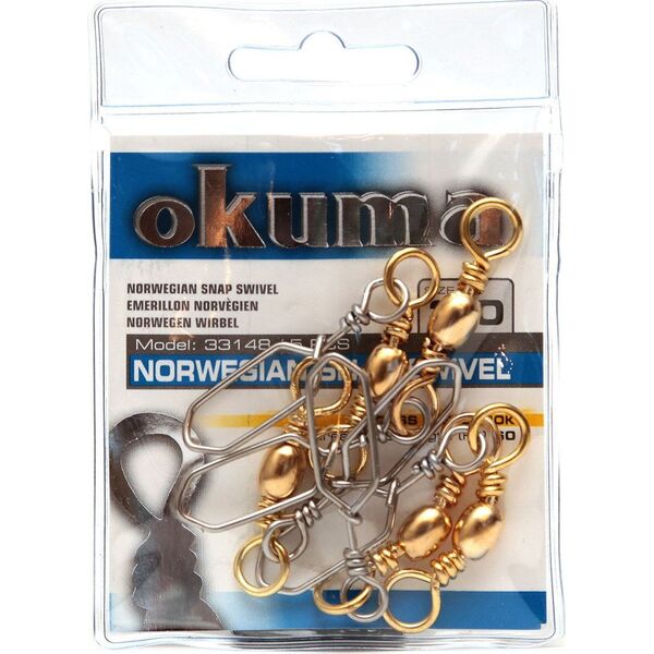 Okuma Norwegian Snap Swivel roz.10 Brass - 10szt. (33145)