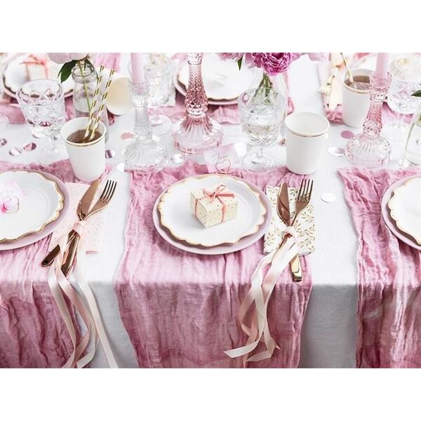 Party Deco Talerzyki papierowe, białe ze złotymi brzegami, 18,5 cm, 6 szt. uniwersalny