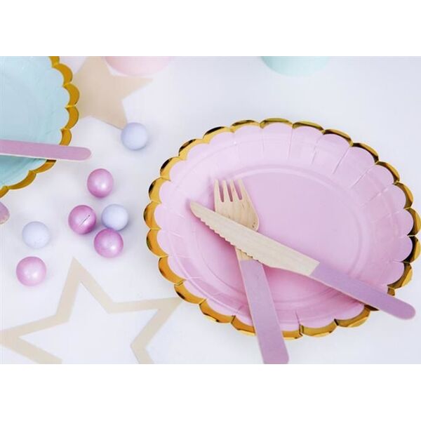 Party Deco talerzyki Yummy, jasny róż, 18 cm, 6 sztuk uniwersalny (33392)