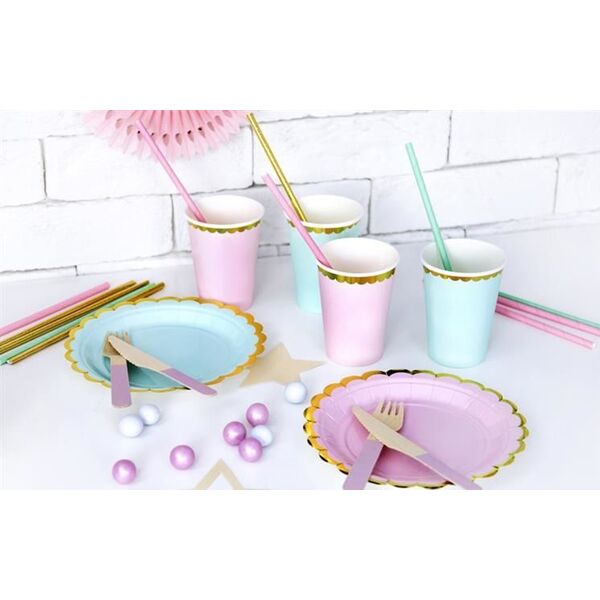 Party Deco talerzyki Yummy, jasny róż, 18 cm, 6 sztuk uniwersalny (33392)