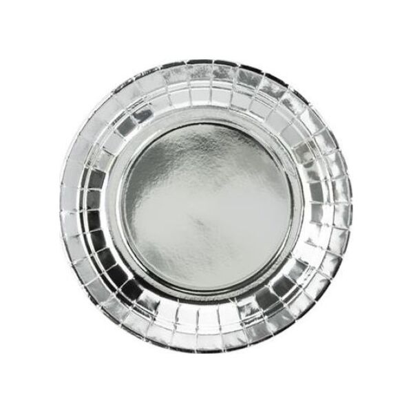 Party Deco talerzyki, srebrny, 18cm, 6 sztuk uniwersalne (37784)