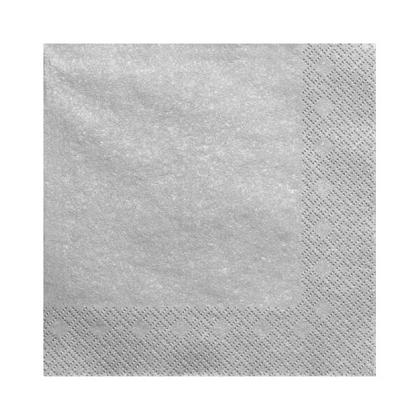 Party Deco Serwetki papierowe, srebrny metalizowany, 33x33 cm., 20 szt. uniwersalny