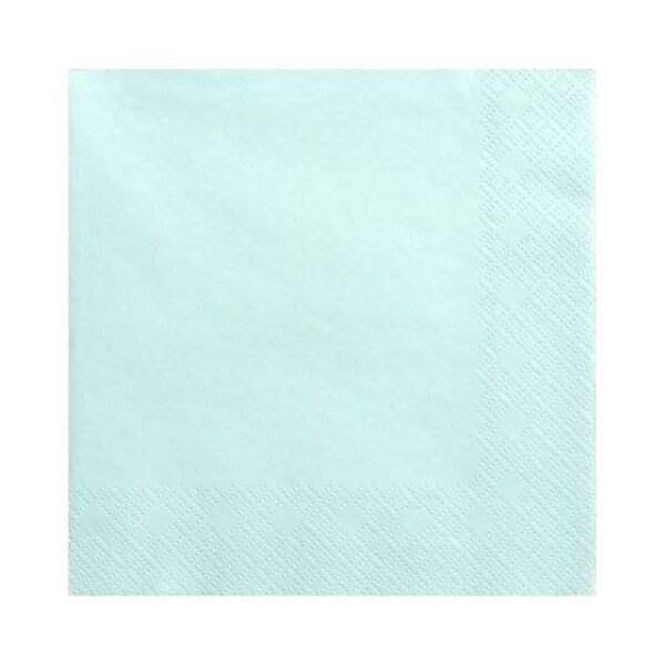 Party Deco Serwetki papierowe, blady turkus, 33x33 cm., 20 szt. uniwersalny