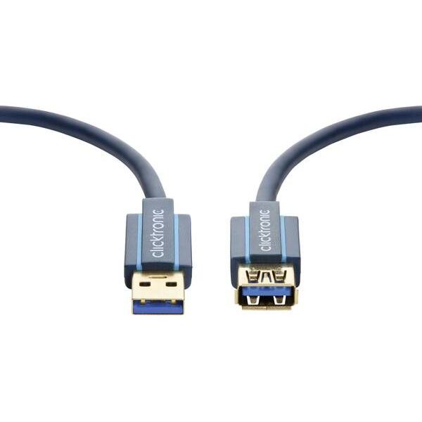 Kabel USB Clicktronic USB-A - 3 m Granatowy (RB70120)