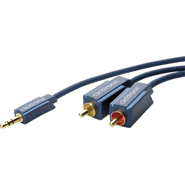 Kabel Clicktronic Jack 3.5mm - RCA (Cinch) x2 2m granatowy (70467)