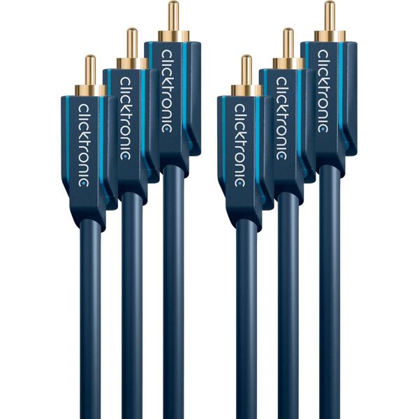 Kabel Clicktronic RCA (Cinch) x3 - RCA (Cinch) x3 10m granatowy (JAB-1339135)