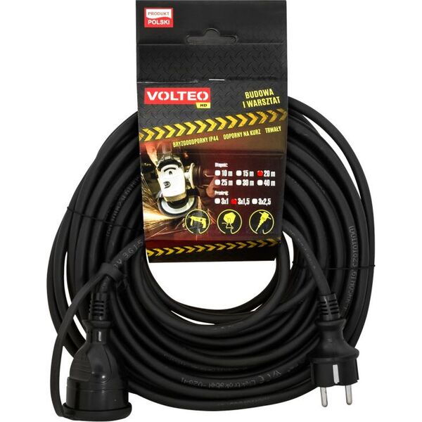 Volteo PRZEDŁUŻACZ HEAVY DUTY 20M PRZEWÓD H05RR-F 3*1,5MM