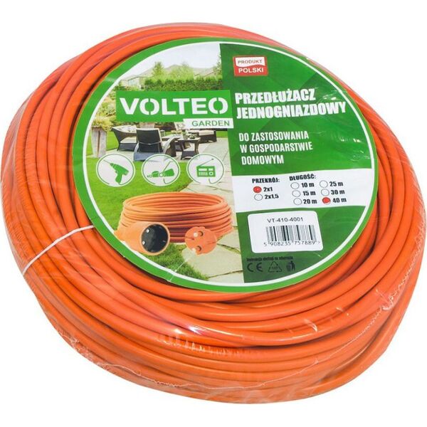 Volteo PRZEDŁUŻACZ OGRODOWY 25M PRZEWÓD H05VV-F 2*1MM