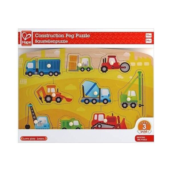 Hape Drewniana układanka pojazdy budowlane (GXP-704186)