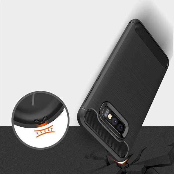 Hurtel Carbon Case elastyczne etui pokrowiec Samsung Galaxy S10e niebieski uniwersalny