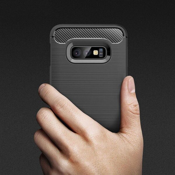 Hurtel Carbon Case elastyczne etui pokrowiec Samsung Galaxy S10e niebieski uniwersalny