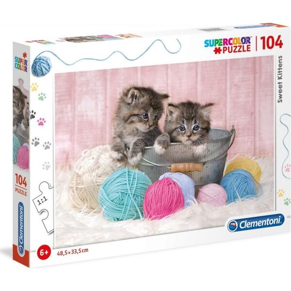 Clementoni Puzzle 104 elementy Super Kolor - Słodkie kotki