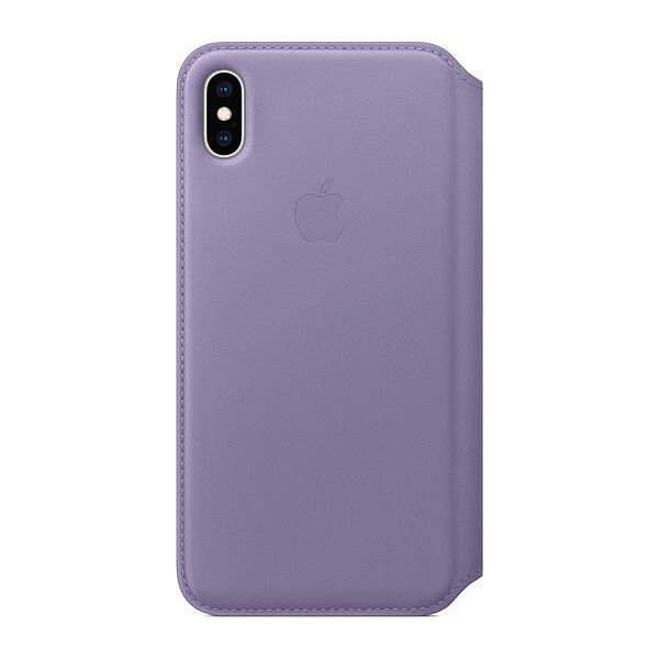 Apple Etui skórzane folio iPhone XS Max - liliowe