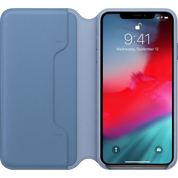 Apple Etui skórzane folio iPhone XS Max - chabrowe