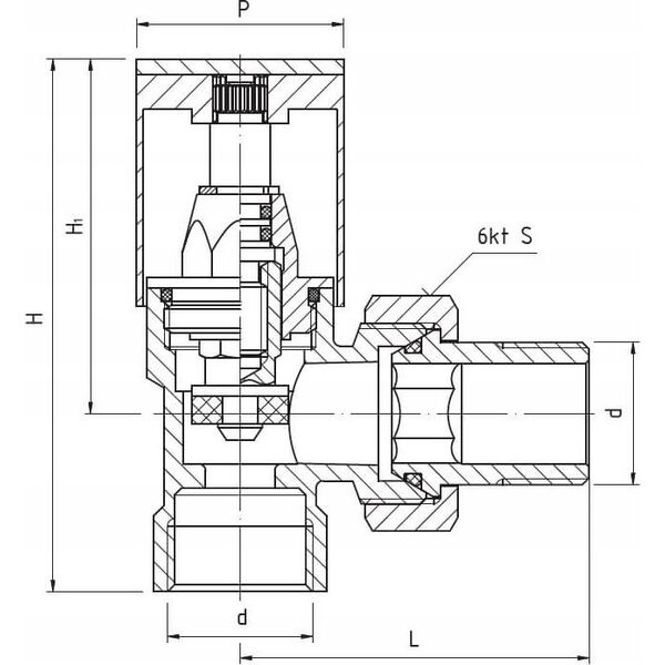 Perfexim Komplet kątowy do podłączenia grzejnika 1/2 chrom A. 7030 [1\\55]