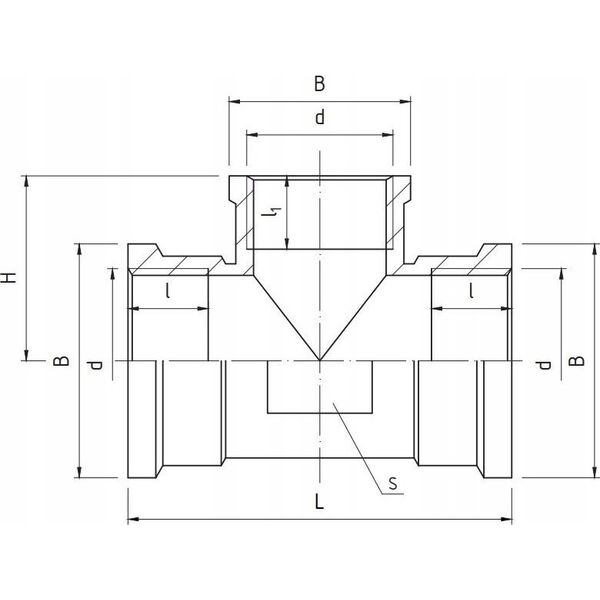 Perfexim Trójnik redukcyjny mosiądz WZW 1" x 3/4" wzmocniony PHA-314 G1xG3/4xG1 WZW PN16 [10/50]