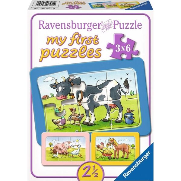 Ravensburger Układanka 3 x 6 elementów - Dobrzy przyjaciele zwierząt