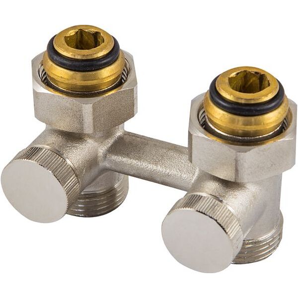 Schlosser Podwójny zawór przyłączeniowy prosty 3/4" GW (bez nypli 3/4x1/2) (600700003)