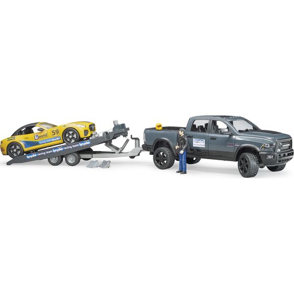 Bruder Dodge RAM 2500 Power Wagon z lawetą i autem Roadster Racing Team (02504)