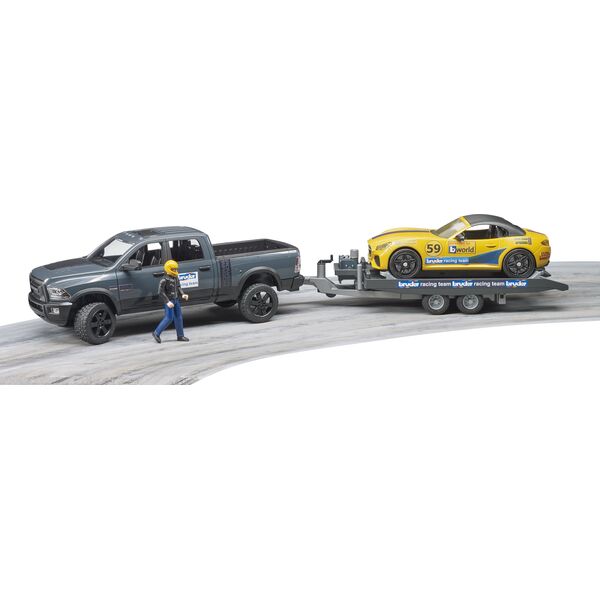 Bruder Dodge RAM 2500 Power Wagon z lawetą i autem Roadster Racing Team (02504)
