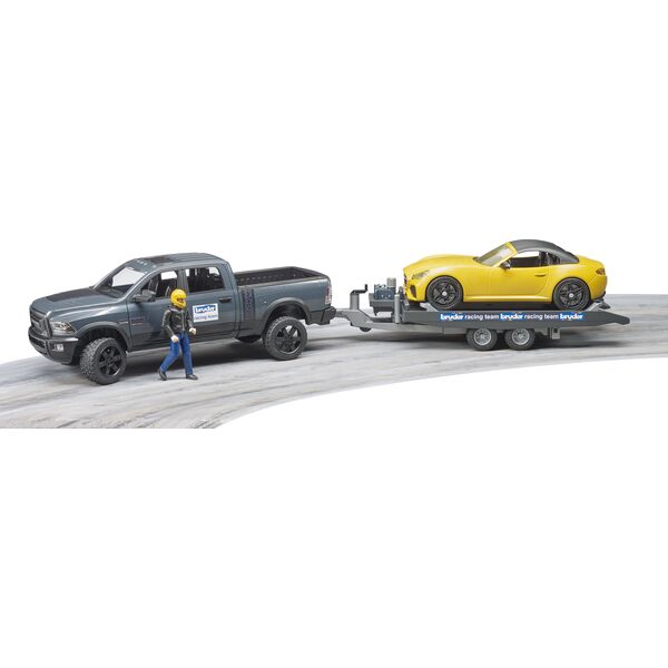 Bruder Dodge RAM 2500 Power Wagon z lawetą i autem Roadster Racing Team (02504)