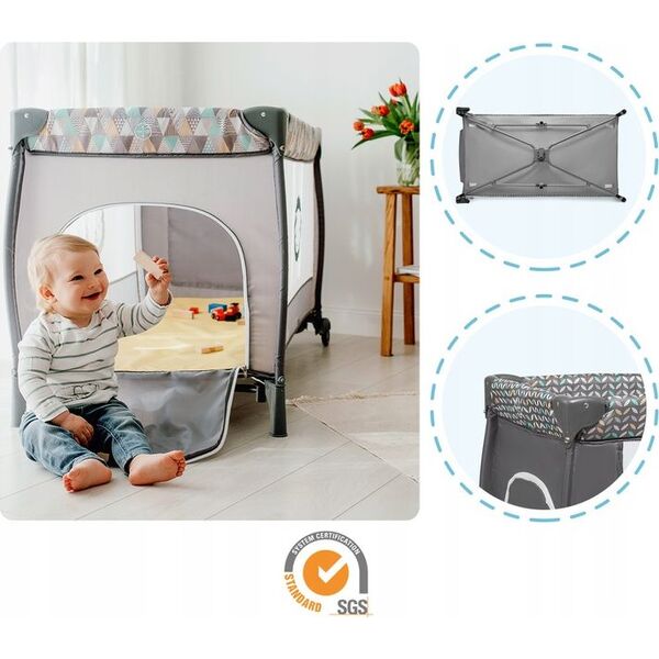 Lionelo Łóżeczko Sven Plus Grey Scandi