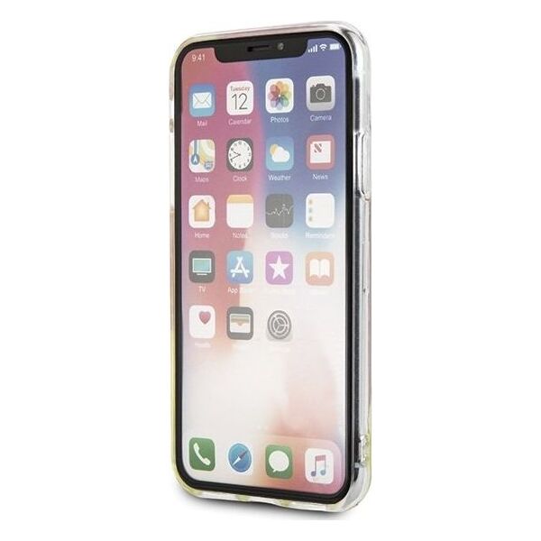 Guess Guess GUHCPXGLCPI iPhone X/Xs różowy /pink hard case California Glow in the dark uniwersalny