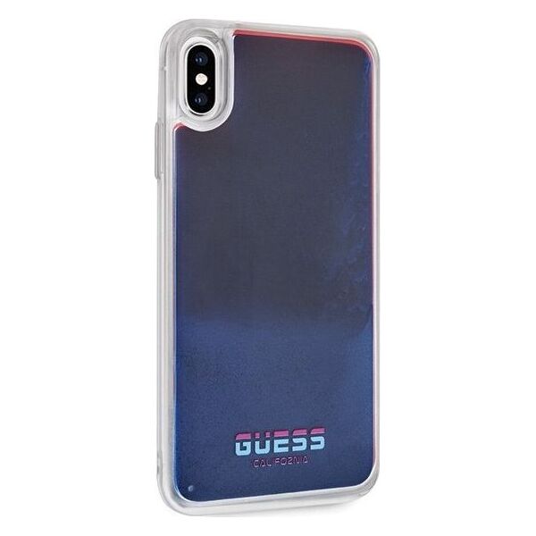 Guess Guess GUHCI65GLCRE iPhone Xs Max czerwo ny/red hard case California Glow in the dark uniwersalny
