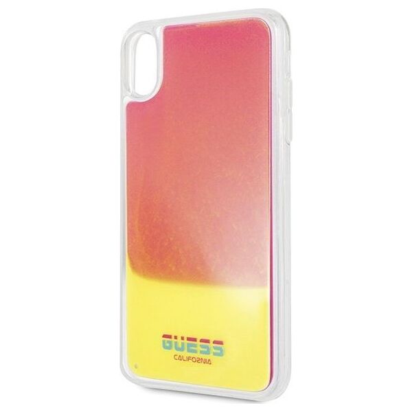 Guess Guess GUHCI65GLCPI iPhone Xs Max różowy /pink hard case California Glow in the dark uniwersalny