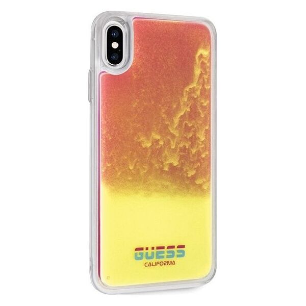 Guess Guess GUHCI65GLCPI iPhone Xs Max różowy /pink hard case California Glow in the dark uniwersalny