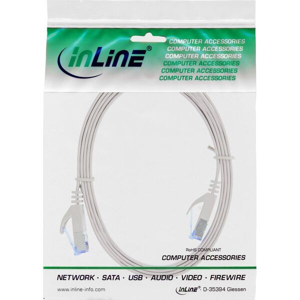 InLine Flat Patch kabel, U/FTP, Cat.6A, szary, 1.5m