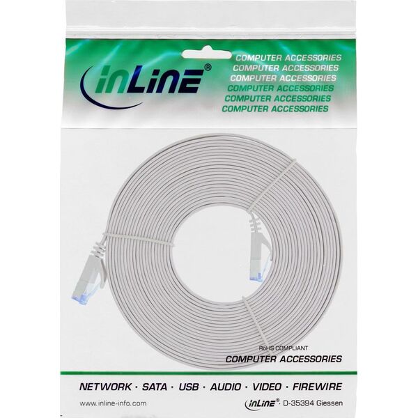 InLine InLine Flat Patch kabel, U/FTP, Cat.6A, szary, 10m