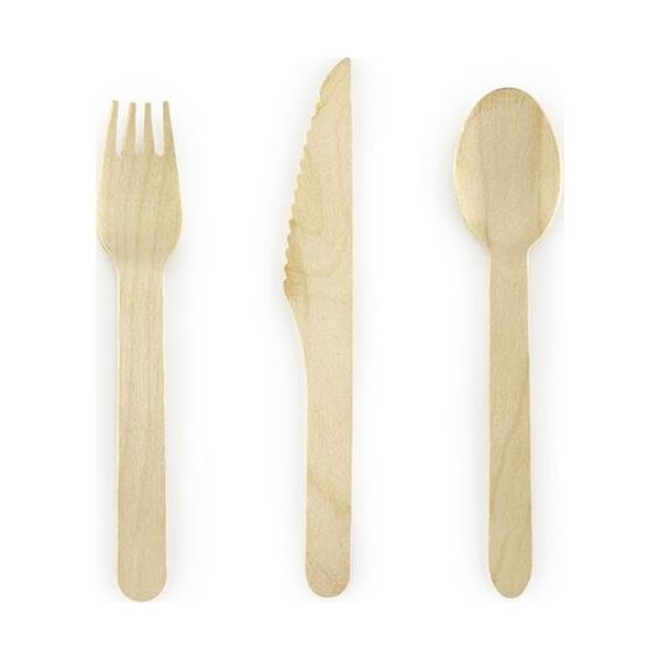Party Deco Sztućce drewniane Leśni Przyjaciele-Woodland, 16cm, 18 szt. uniwersalny