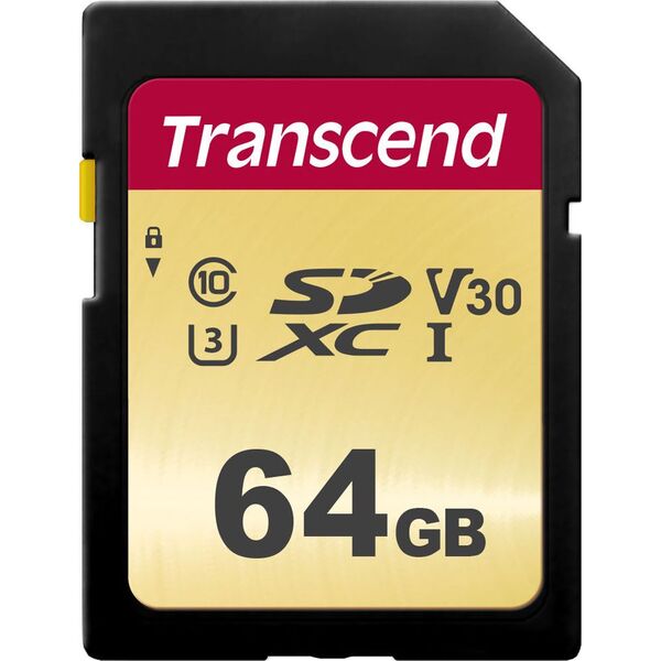 Karta Transcend 500S SDXC 64 GB Class 10 UHS-I/U3 V30 (TS64GSDC500S)