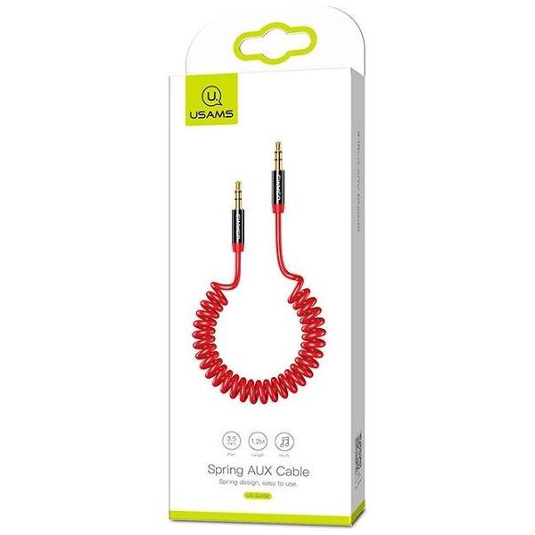 Kabel Usams Jack 3.5mm - Jack 3.5mm 1.2m czerwony (63656-uniw)