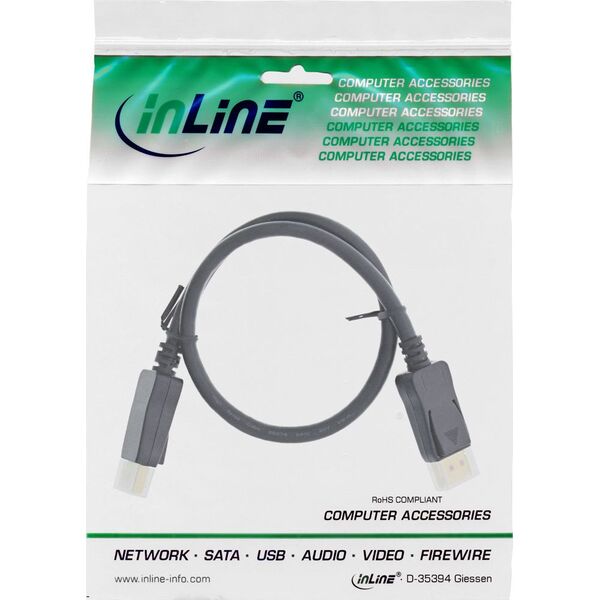 Kabel InLine DisplayPort - DisplayPort 1m czarny (ZUDP-045)